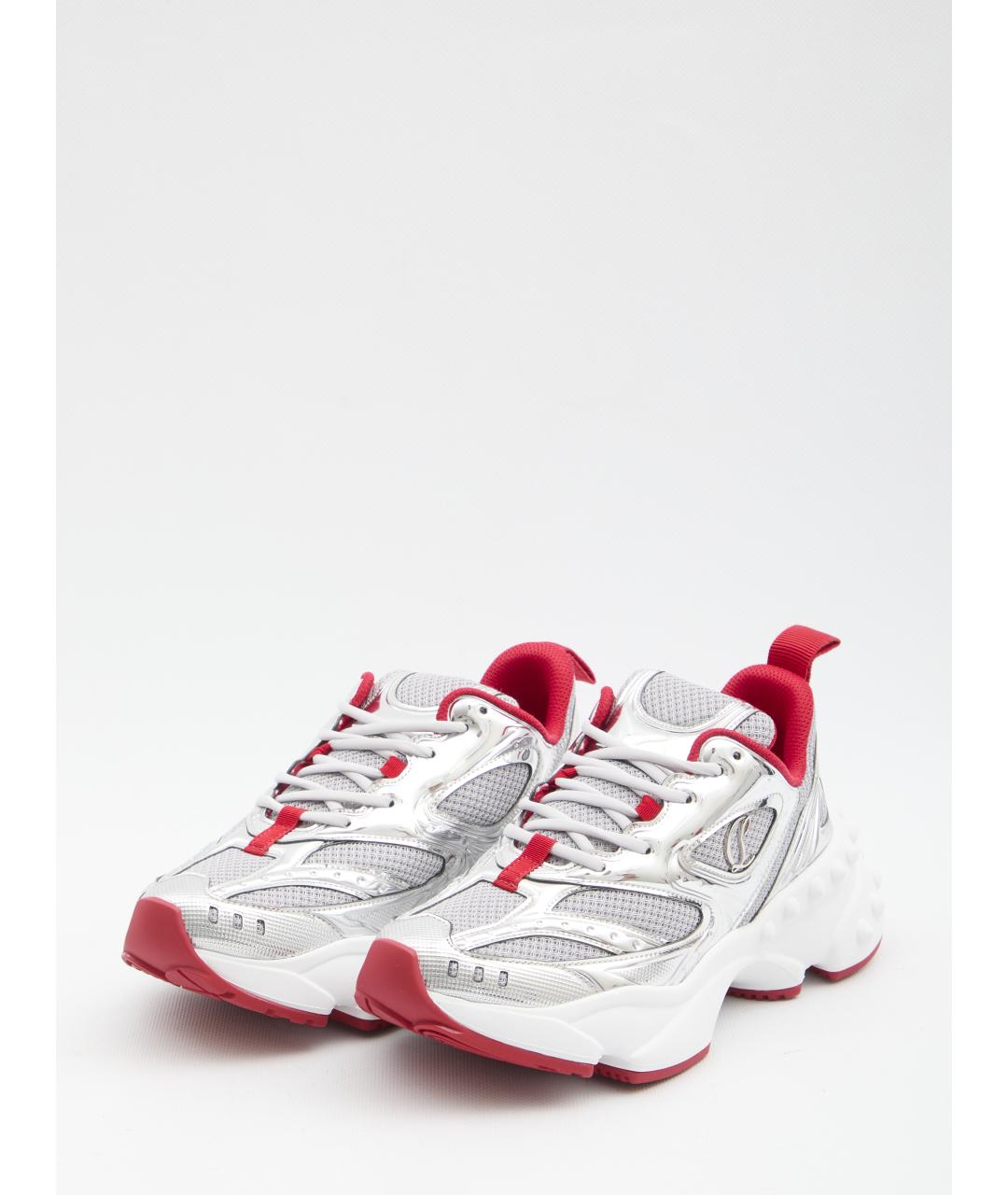 CHRISTIAN LOUBOUTIN Серые текстильные кроссовки, фото 2