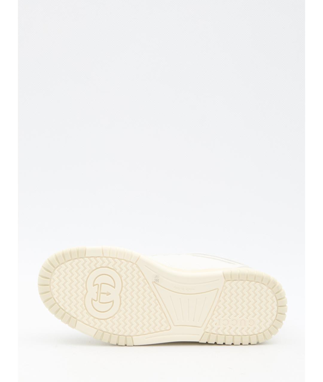 GUCCI Белые кожаные кеды, фото 4