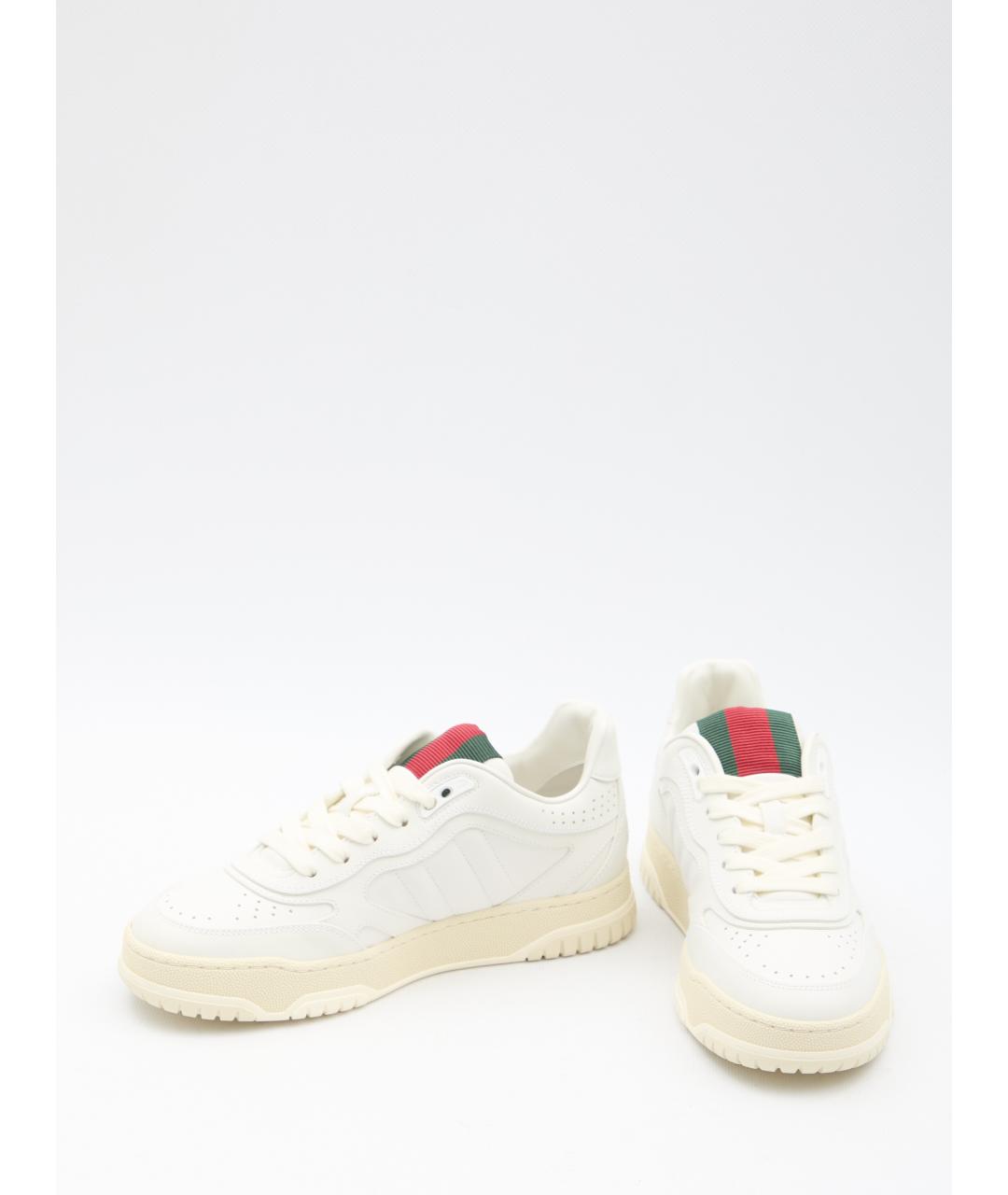 GUCCI Белые кожаные кеды, фото 5