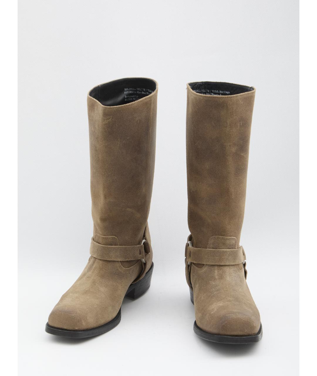 GOLDEN GOOSE DELUXE BRAND Бежевые кожаные сапоги, фото 5