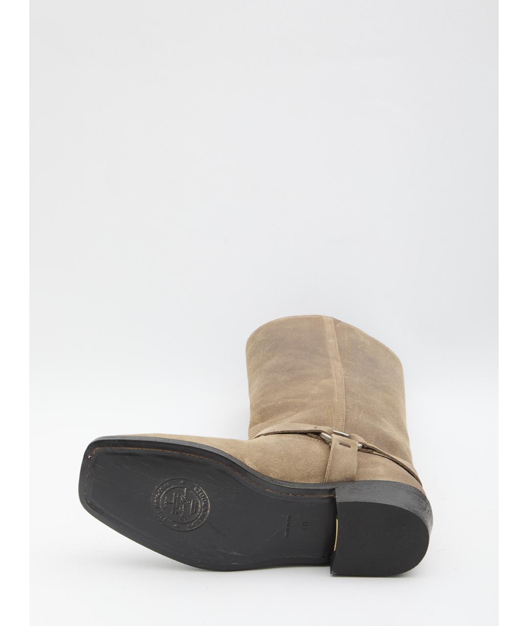 GOLDEN GOOSE DELUXE BRAND Бежевые кожаные сапоги, фото 4