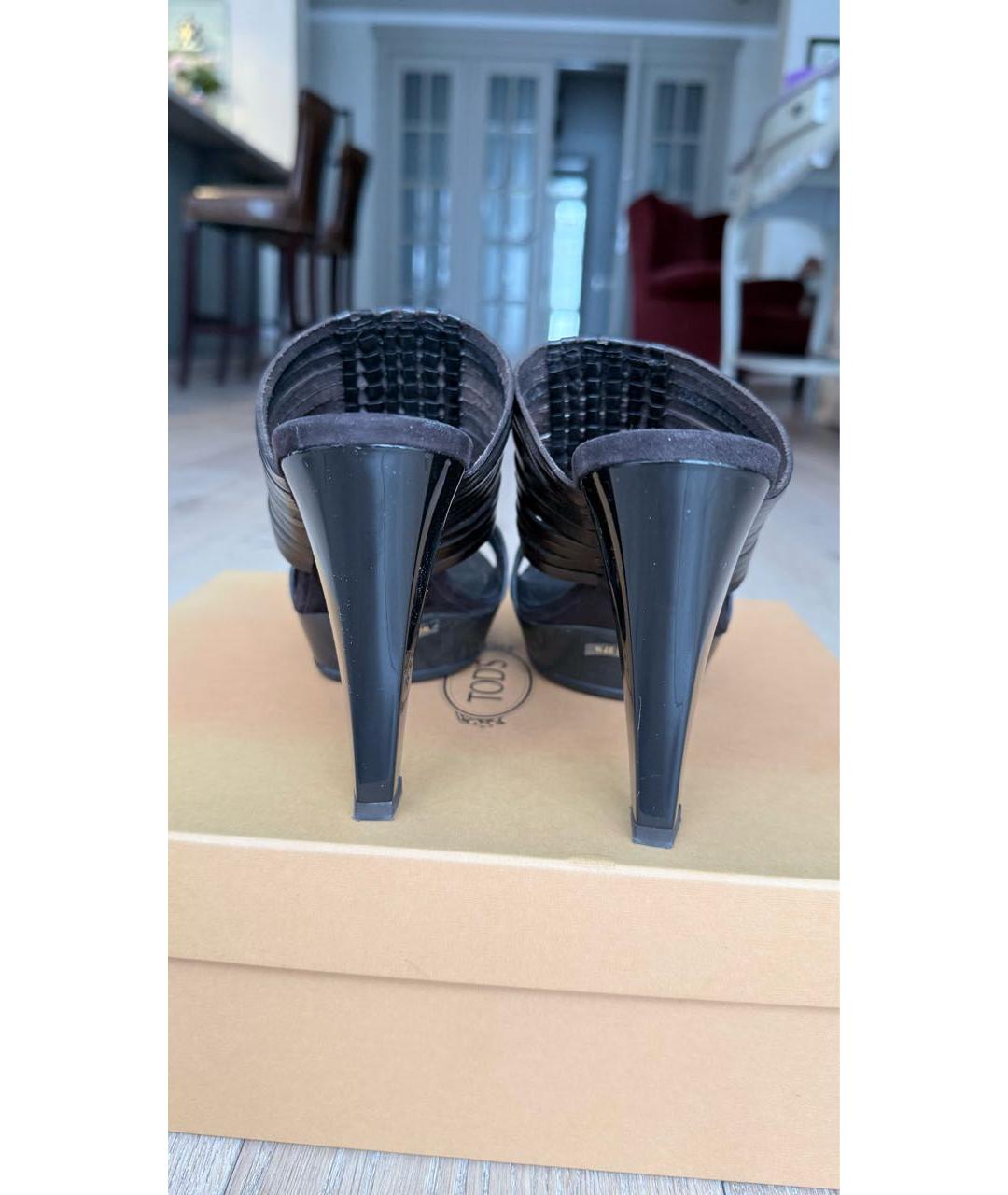 TOD'S Коричневые кожаные сабо, фото 4