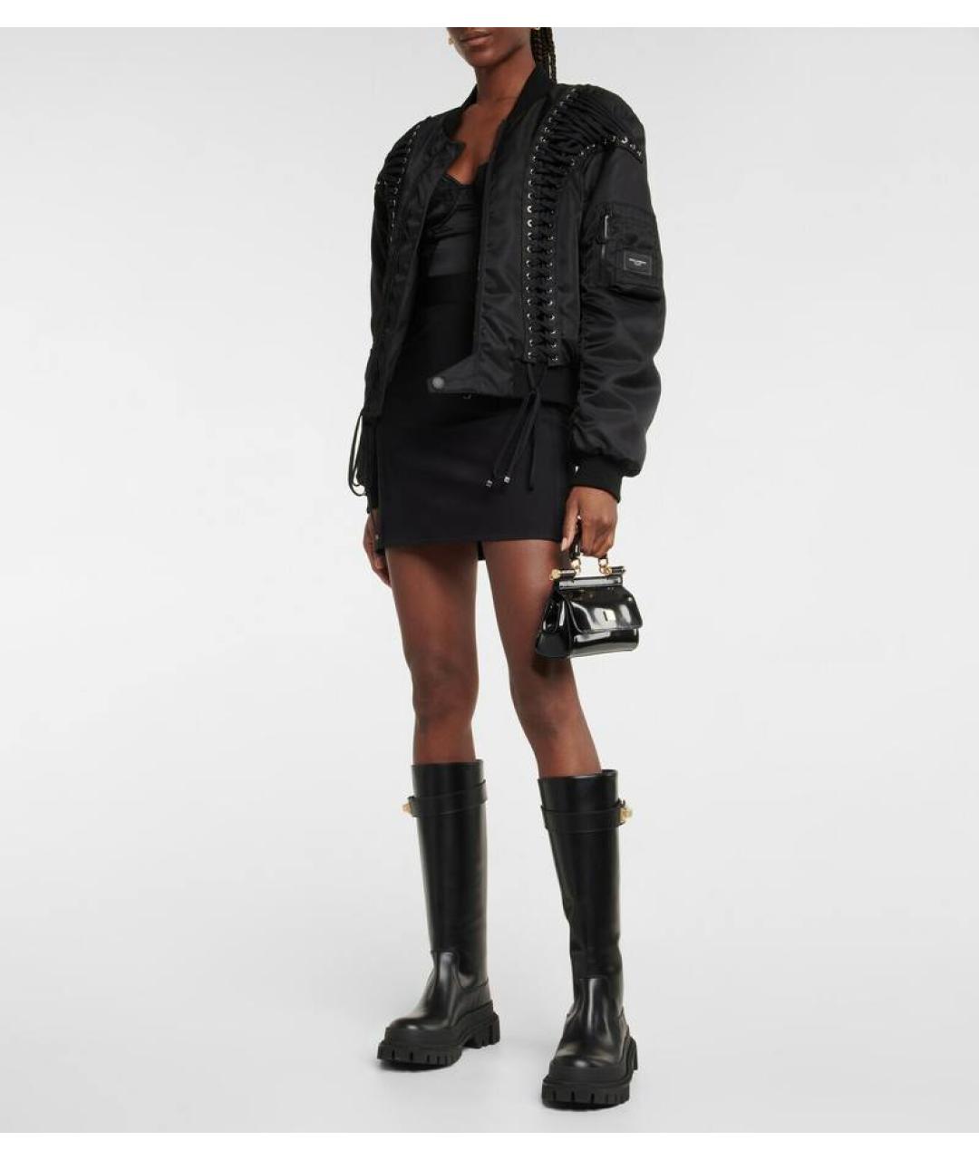 DOLCE&GABBANA Черные кожаные сапоги, фото 6