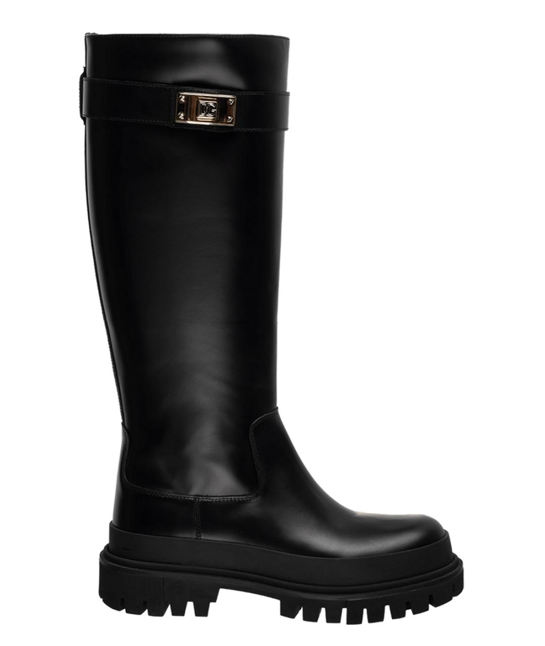 DOLCE&GABBANA Черные кожаные сапоги, фото 7