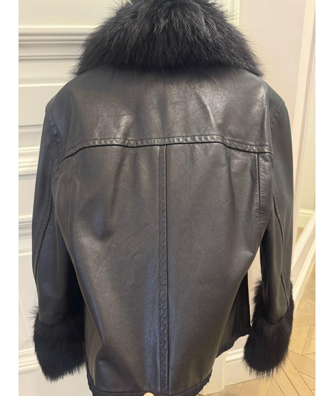 DOLCE&GABBANA Черная кожаная куртка, фото 2