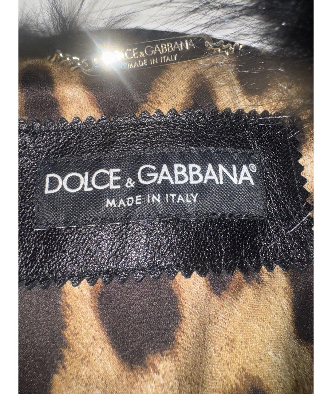 DOLCE&GABBANA Черная кожаная куртка, фото 3