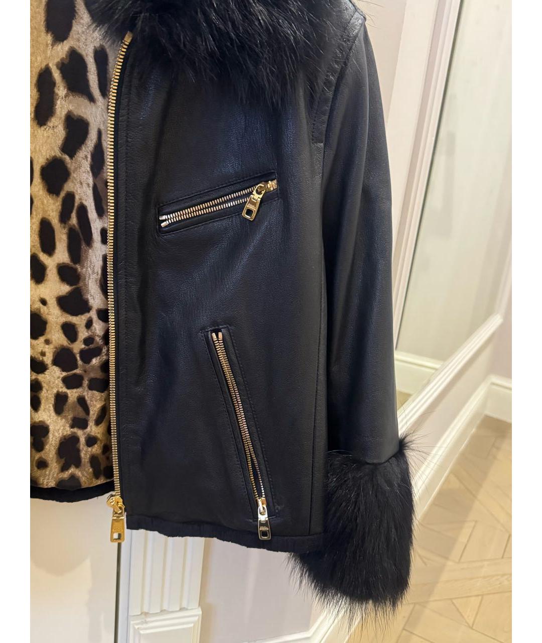 DOLCE&GABBANA Черная кожаная куртка, фото 8