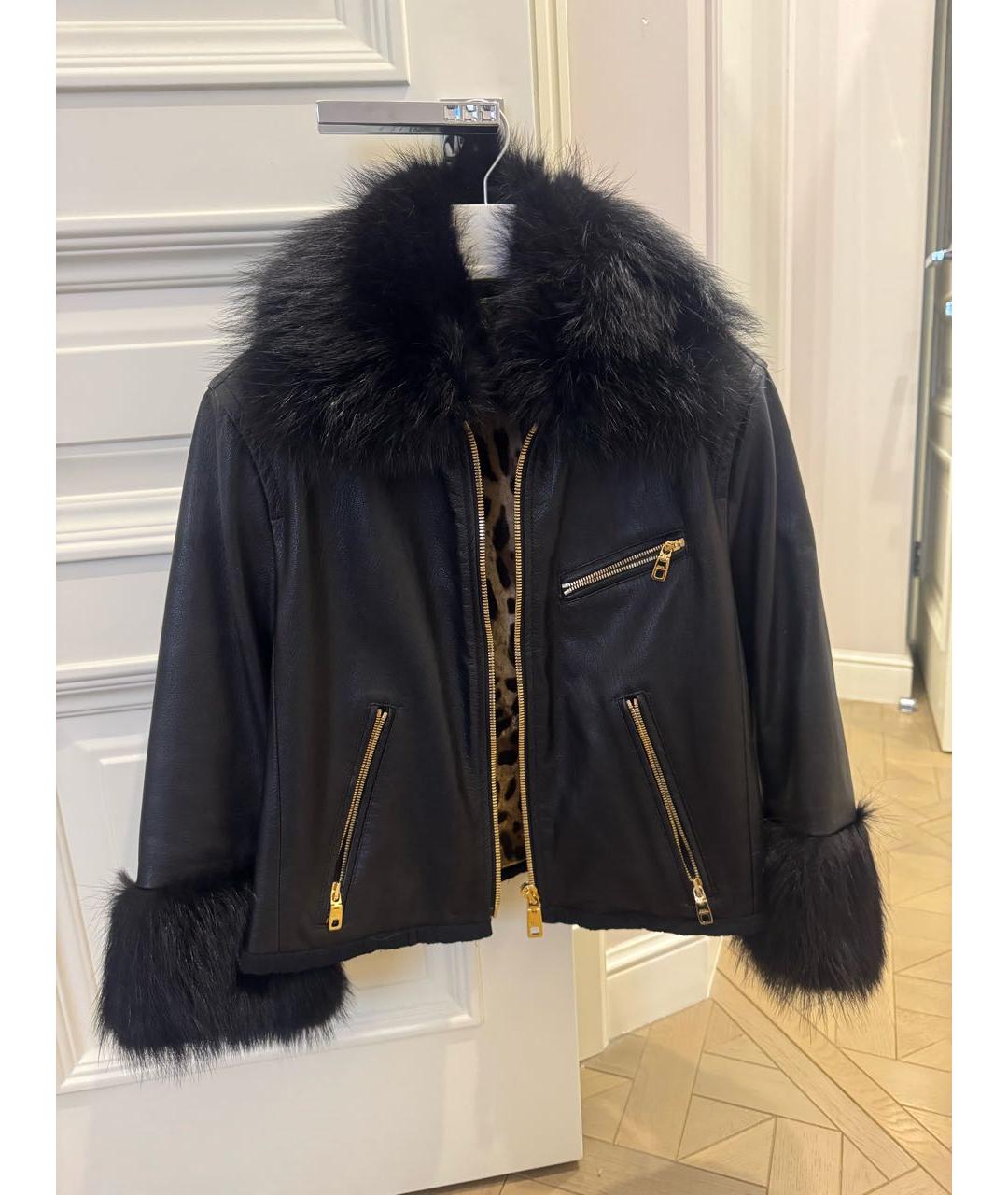 DOLCE&GABBANA Черная кожаная куртка, фото 9