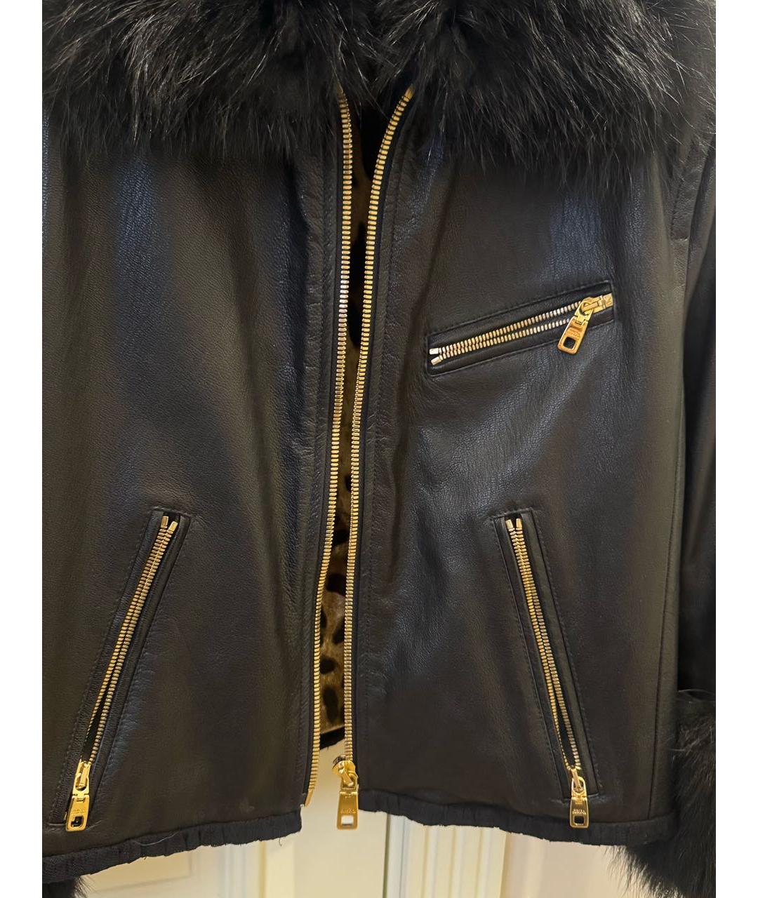 DOLCE&GABBANA Черная кожаная куртка, фото 4