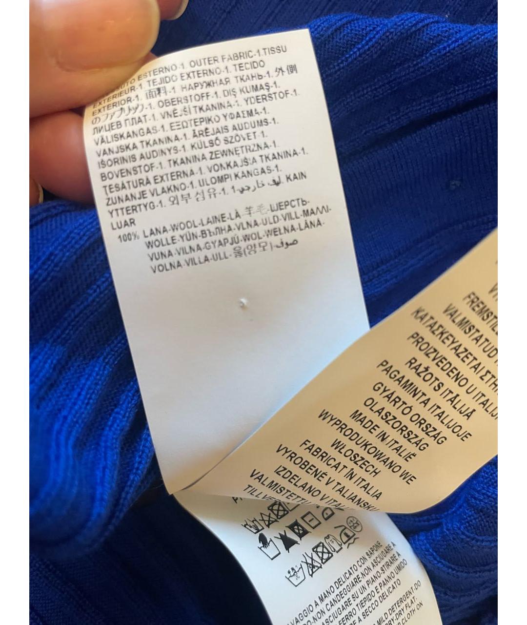 VERSACE Синий шерстяной джемпер / свитер, фото 5