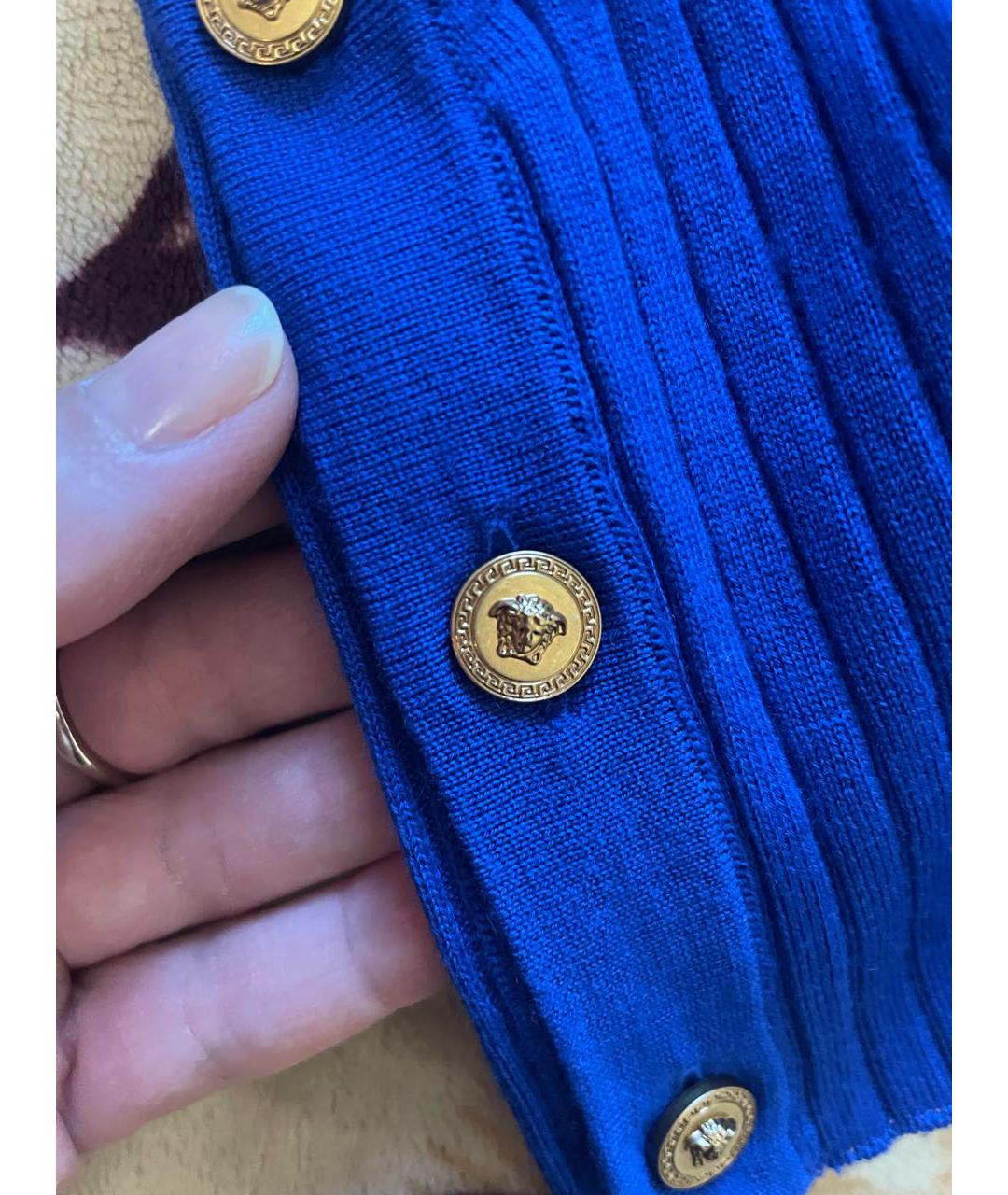 VERSACE Синий шерстяной джемпер / свитер, фото 3