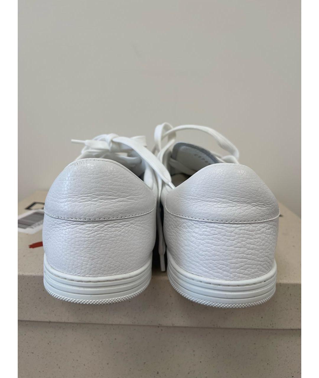 DOLCE&GABBANA Белые кожаные низкие кроссовки / кеды, фото 4