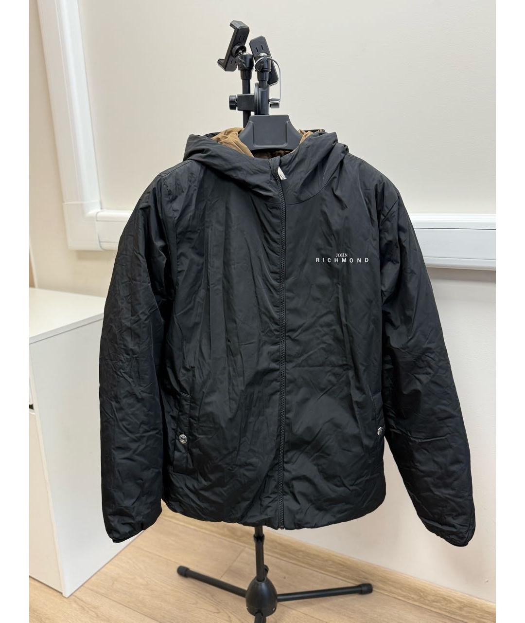 JOHN RICHMOND Черная полиэстеровая куртка, фото 8