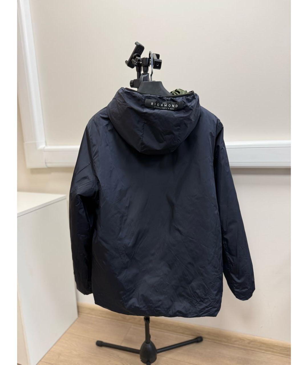 JOHN RICHMOND Темно-синяя полиэстеровая куртка, фото 2