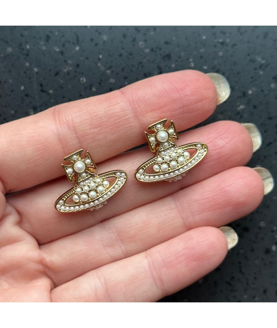 VIVIENNE WESTWOOD Золотые металлические серьги, фото 3