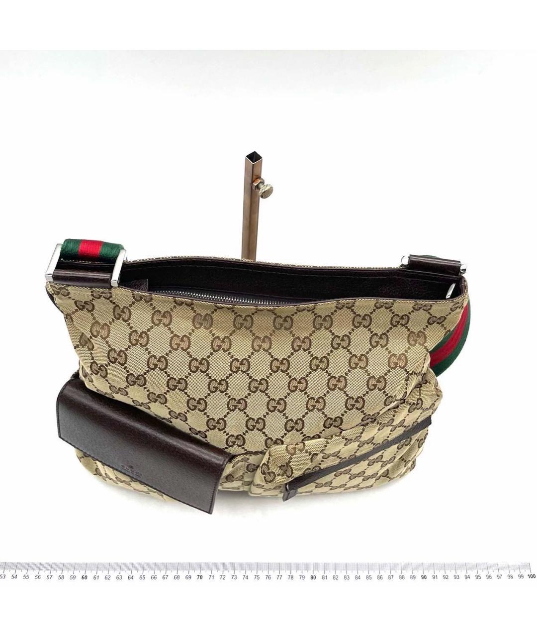 GUCCI Бежевая тканевая сумка на плечо, фото 2