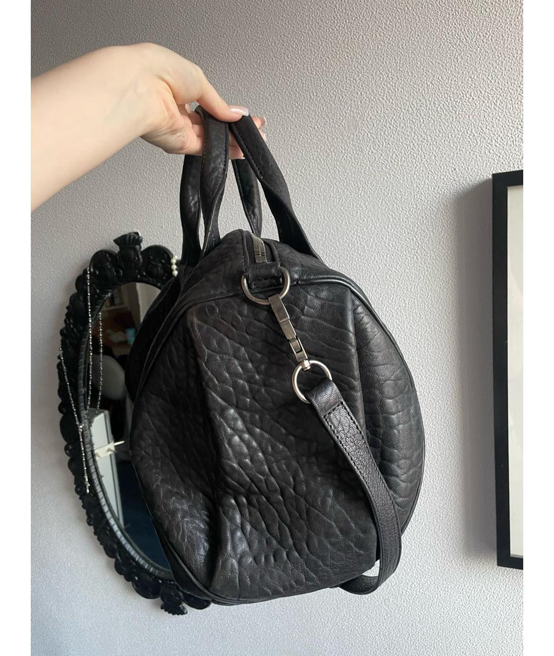 ALEXANDER WANG Черная кожаная сумка с короткими ручками, фото 3