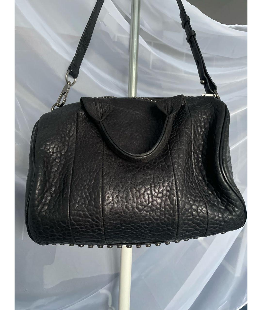 ALEXANDER WANG Черная кожаная сумка с короткими ручками, фото 9