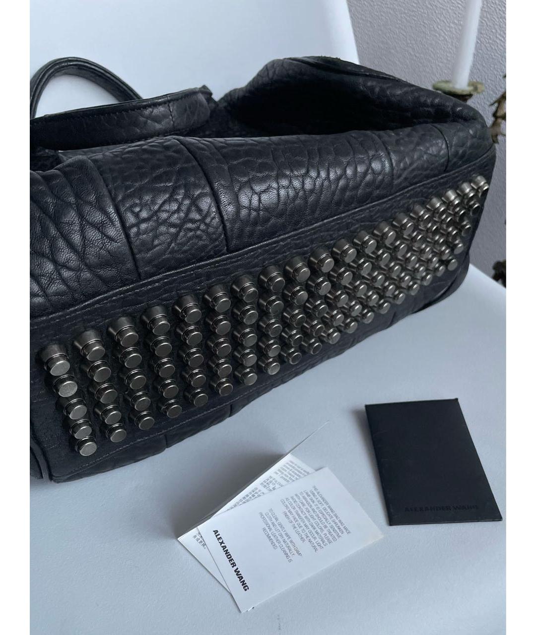 ALEXANDER WANG Черная кожаная сумка с короткими ручками, фото 8