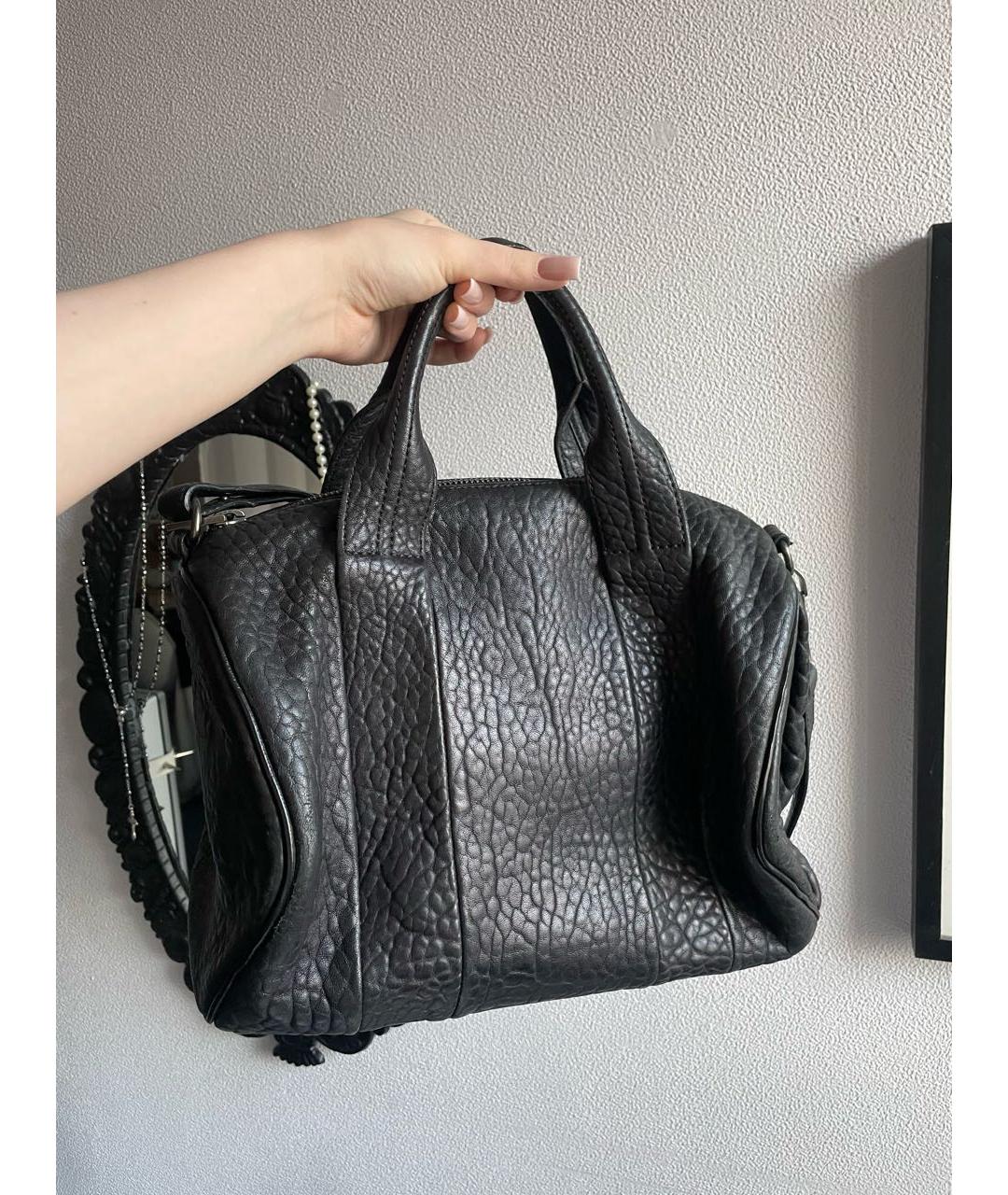 ALEXANDER WANG Черная кожаная сумка с короткими ручками, фото 2