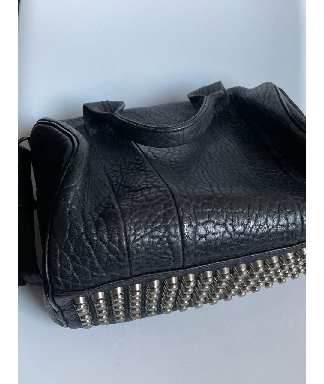 ALEXANDER WANG Черная кожаная сумка с короткими ручками, фото 7