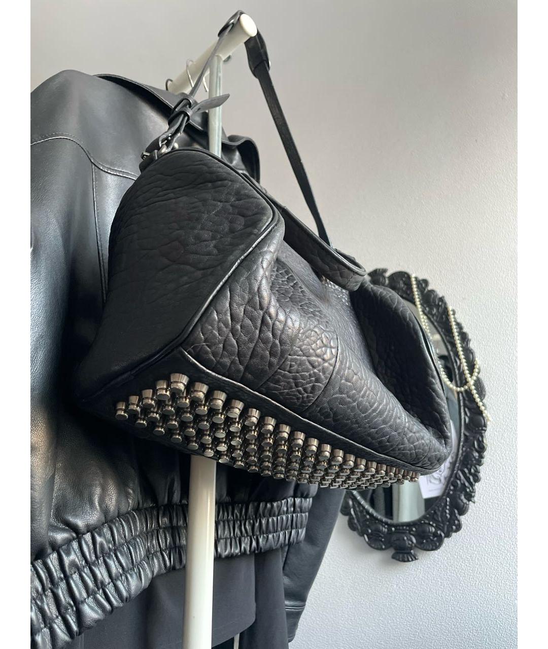 ALEXANDER WANG Черная кожаная сумка с короткими ручками, фото 5