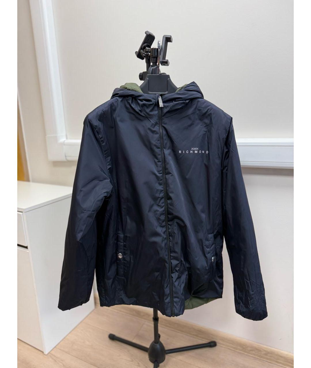 JOHN RICHMOND Темно-синяя полиэстеровая куртка, фото 7