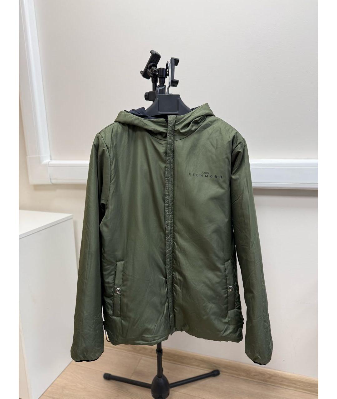 JOHN RICHMOND Темно-синяя полиэстеровая куртка, фото 3