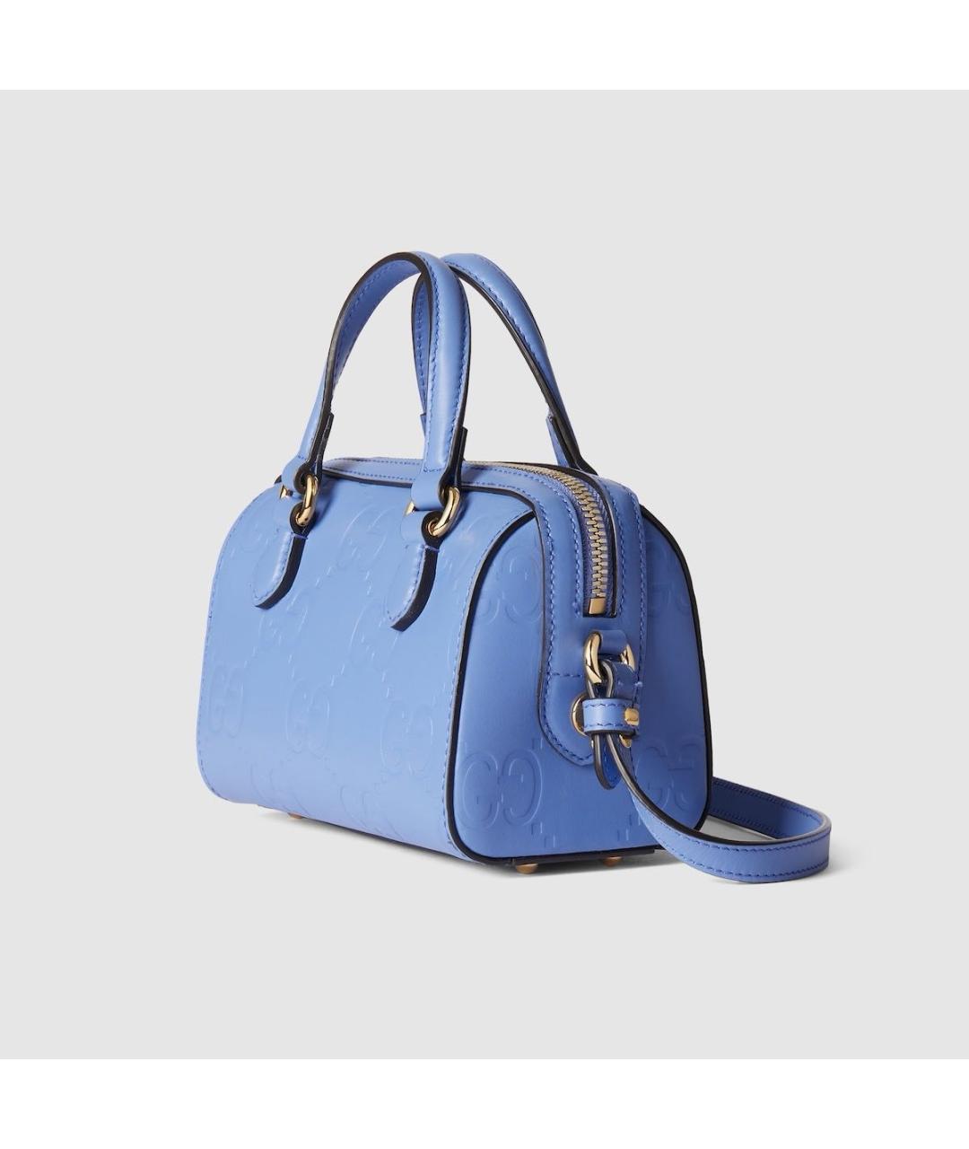 GUCCI Голубая кожаная сумка через плечо, фото 4