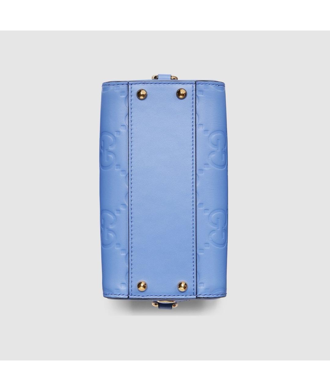 GUCCI Голубая кожаная сумка через плечо, фото 6