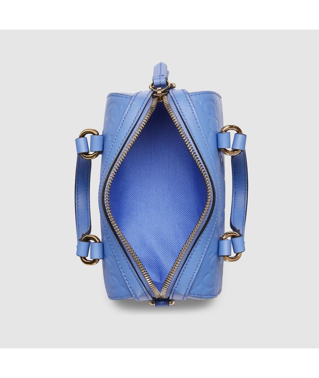 GUCCI Голубая кожаная сумка через плечо, фото 5