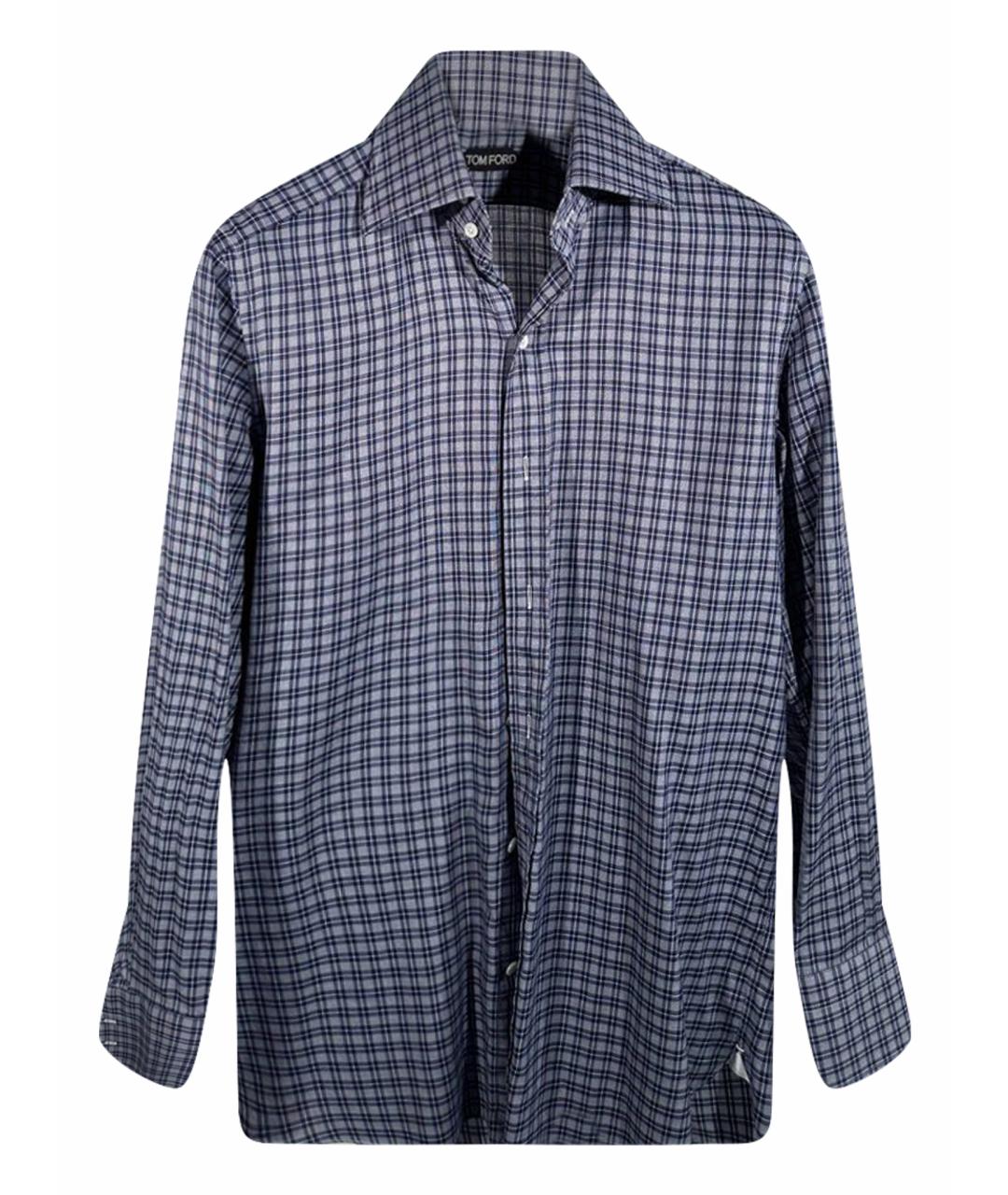 TOM FORD Синяя хлопковая кэжуал рубашка, фото 1