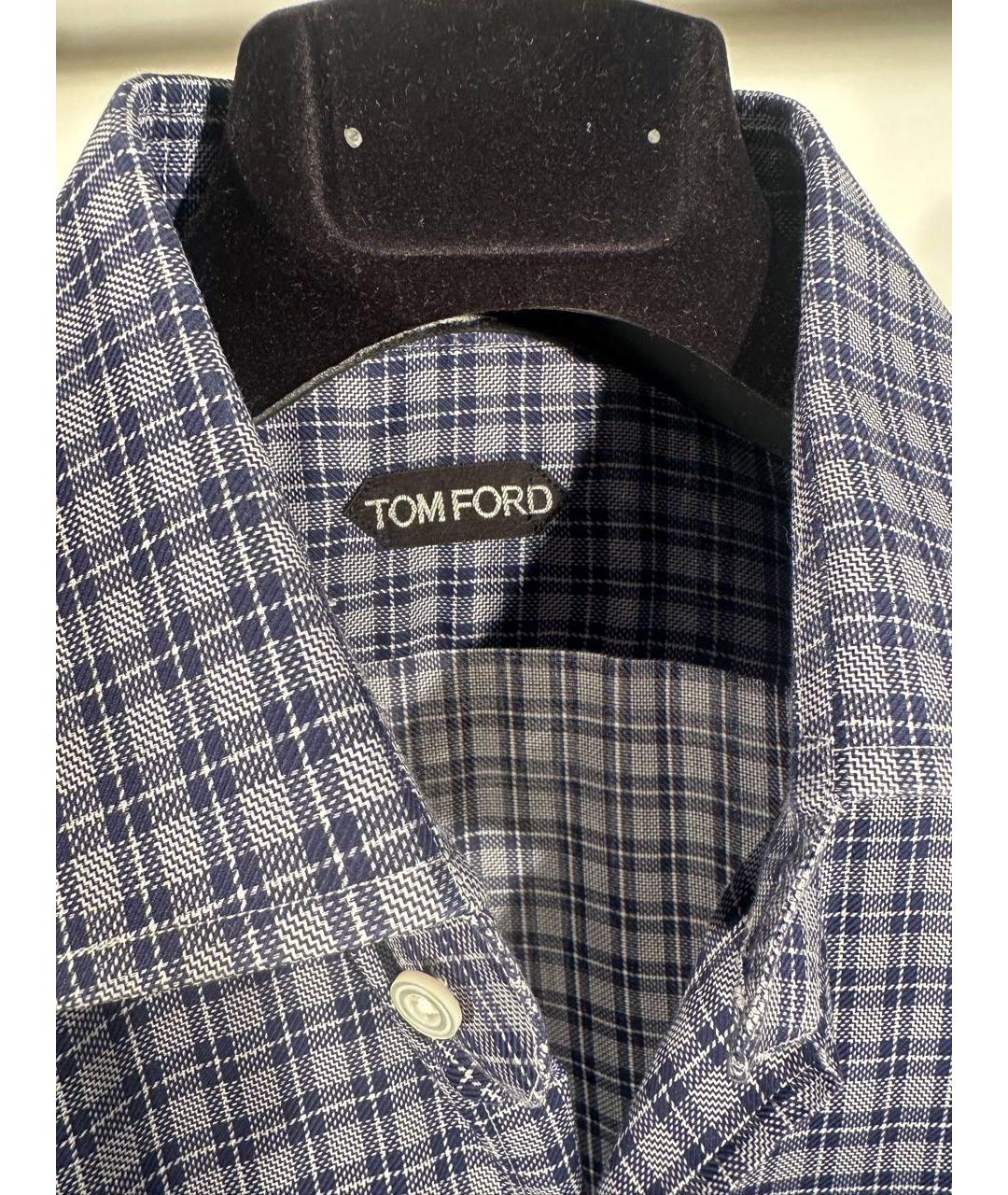 TOM FORD Синяя хлопковая кэжуал рубашка, фото 3
