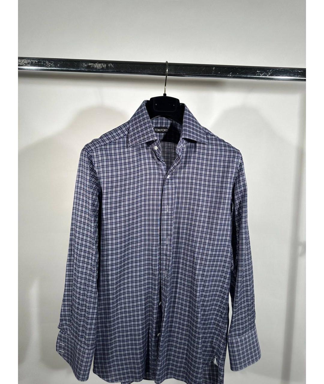 TOM FORD Синяя хлопковая кэжуал рубашка, фото 4