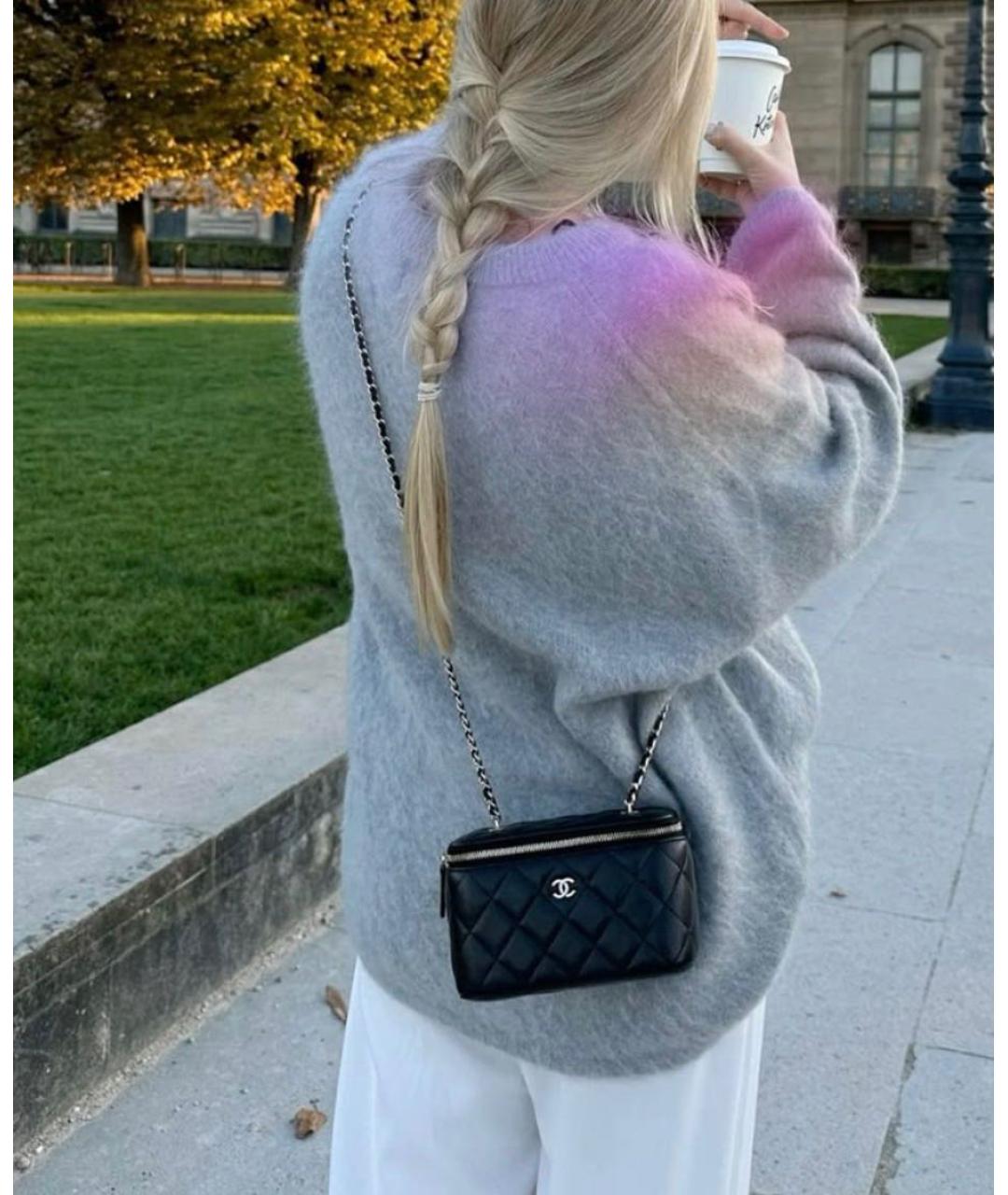 CHANEL Черная кожаная сумка через плечо, фото 8