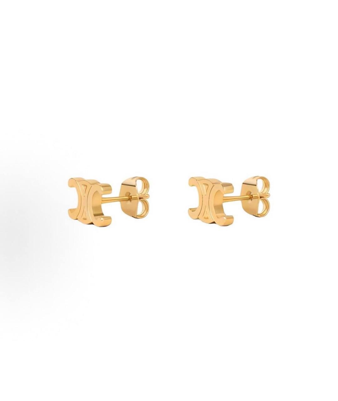 CELINE Золотые латунные серьги, фото 2