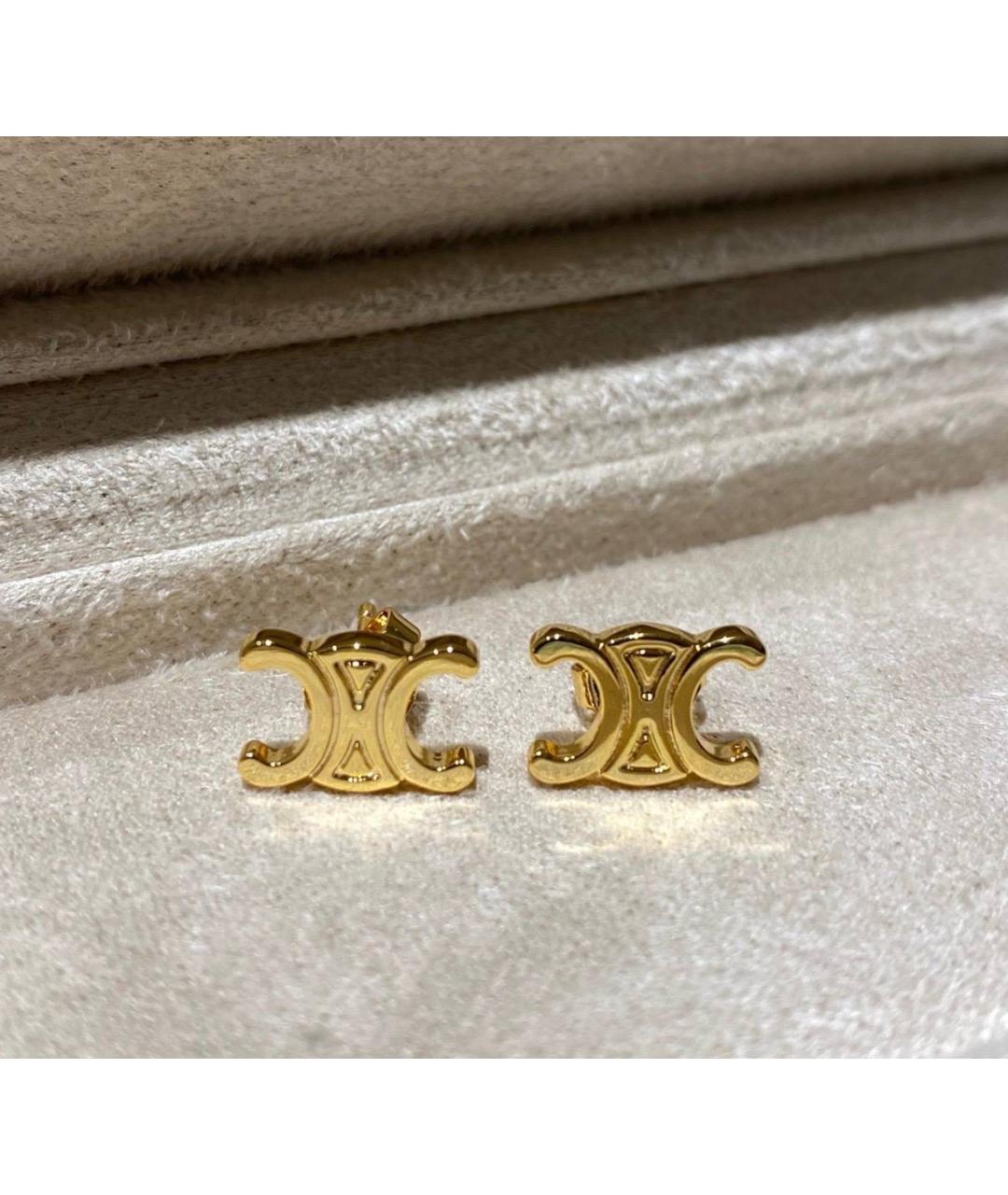 CELINE Золотые латунные серьги, фото 4