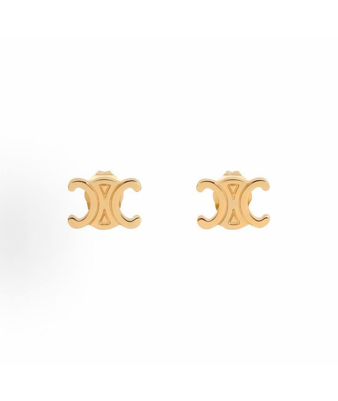 CELINE Золотые латунные серьги, фото 5