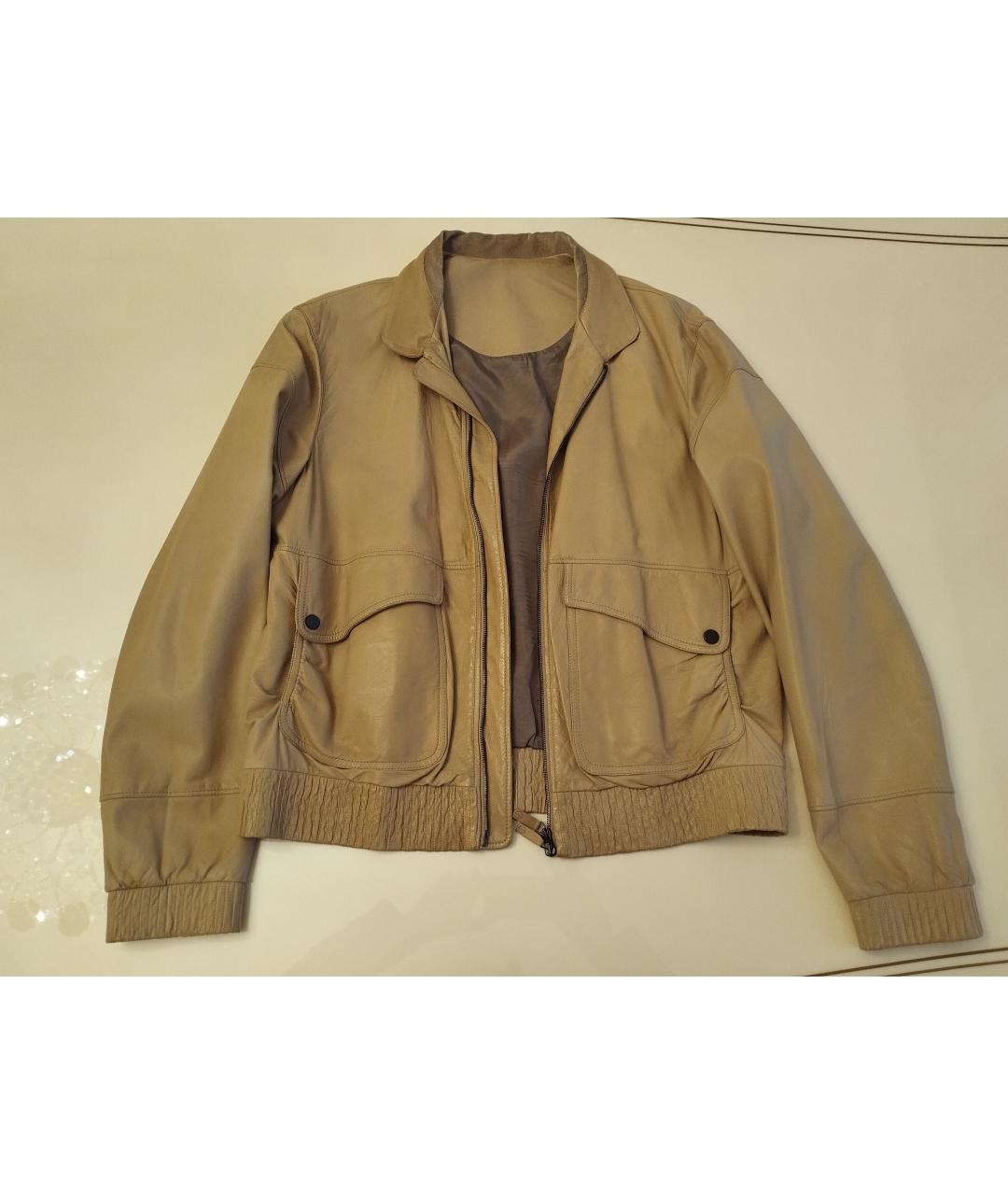 GIORGIO ARMANI Бежевая кожаная куртка, фото 8