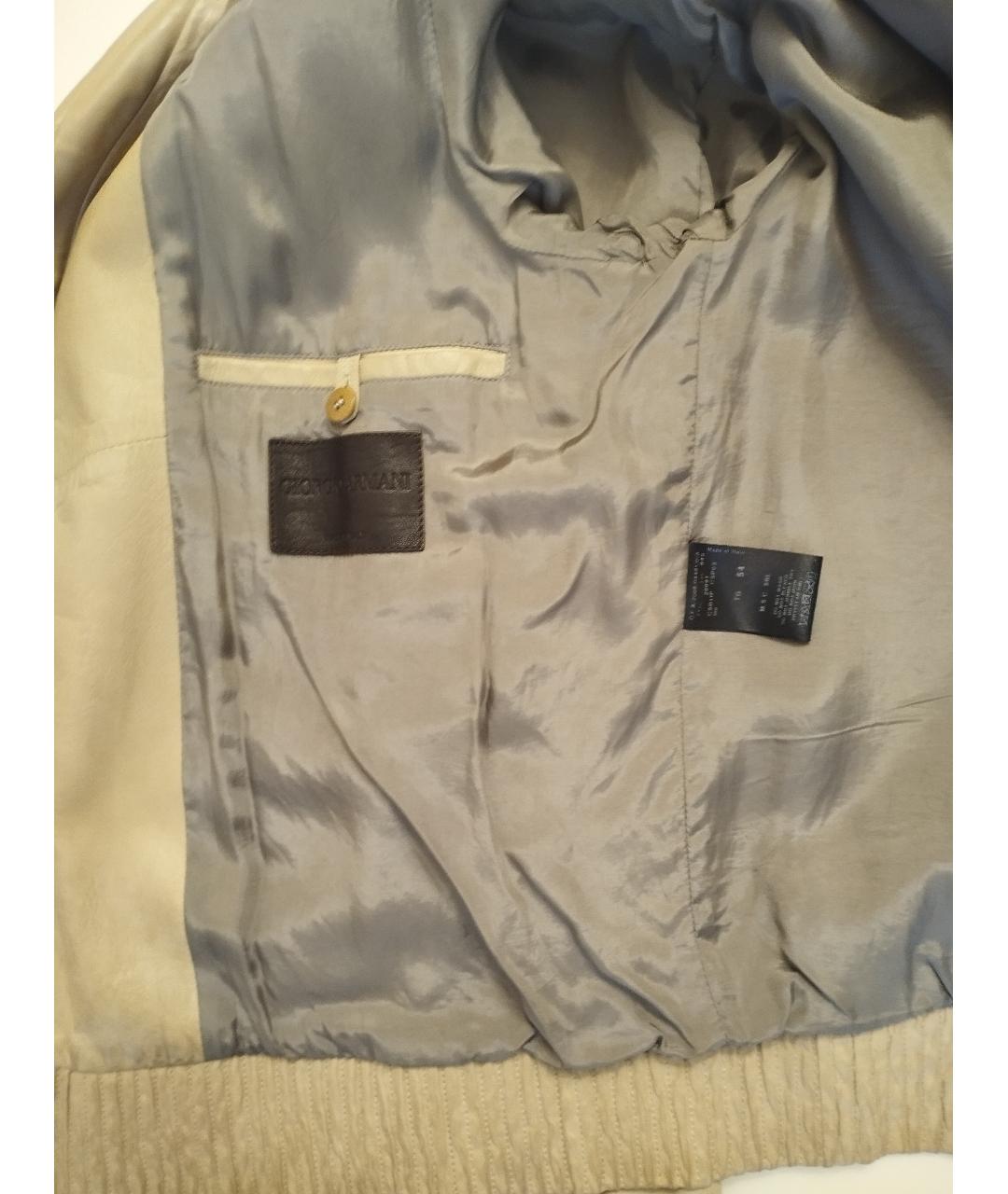 GIORGIO ARMANI Бежевая кожаная куртка, фото 3