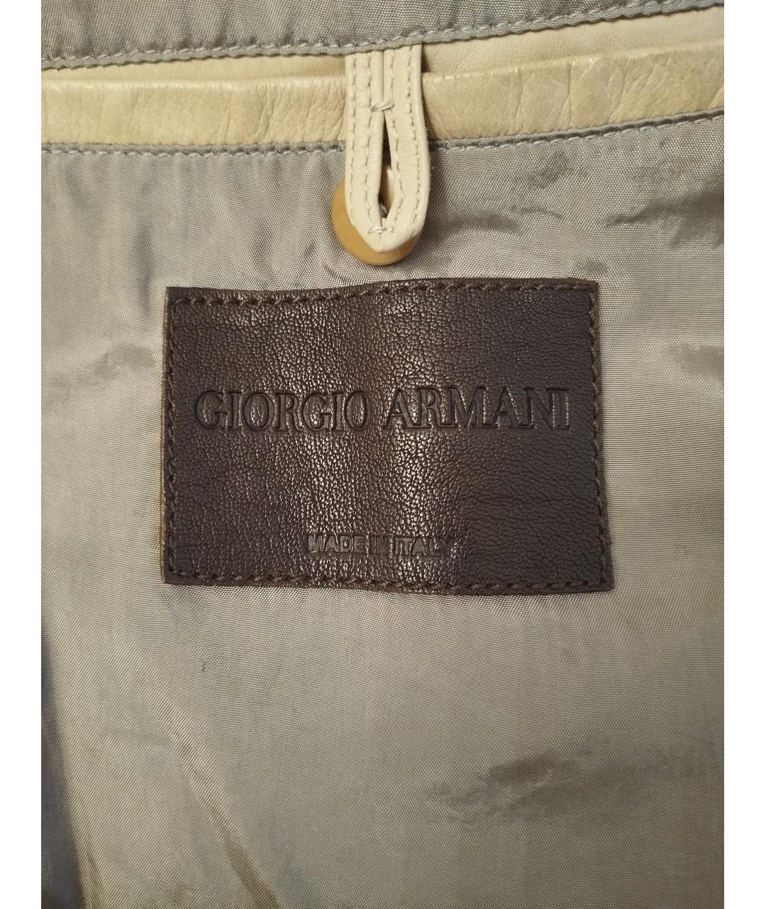 GIORGIO ARMANI Бежевая кожаная куртка, фото 7