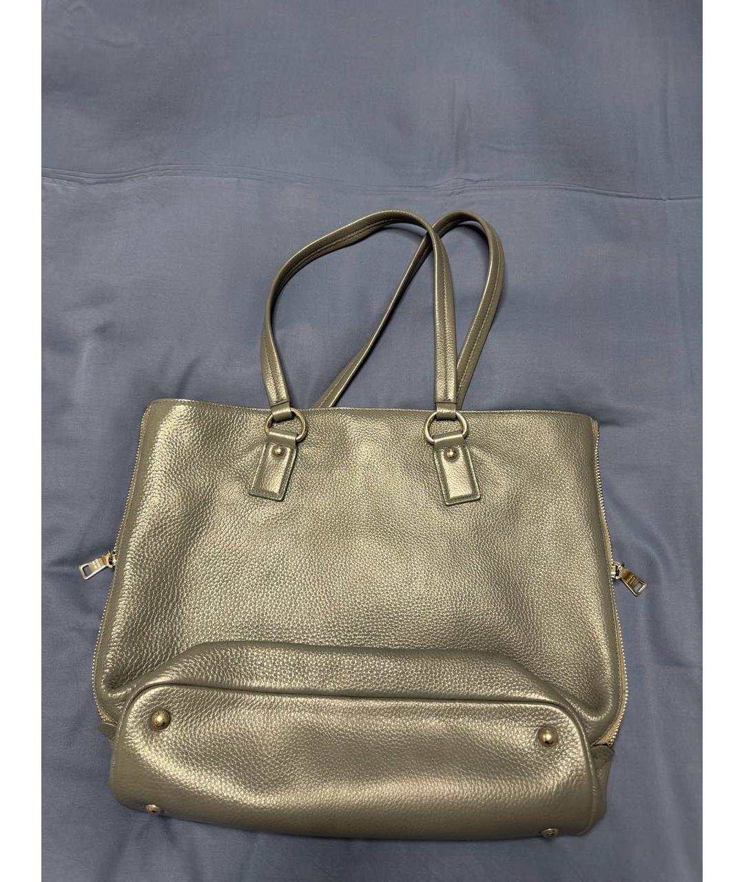 PRADA Серая кожаная сумка тоут, фото 2