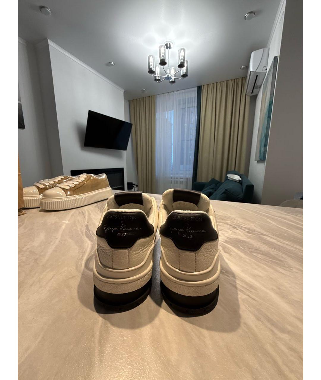 LOUIS VUITTON Белые кожаные кеды, фото 4