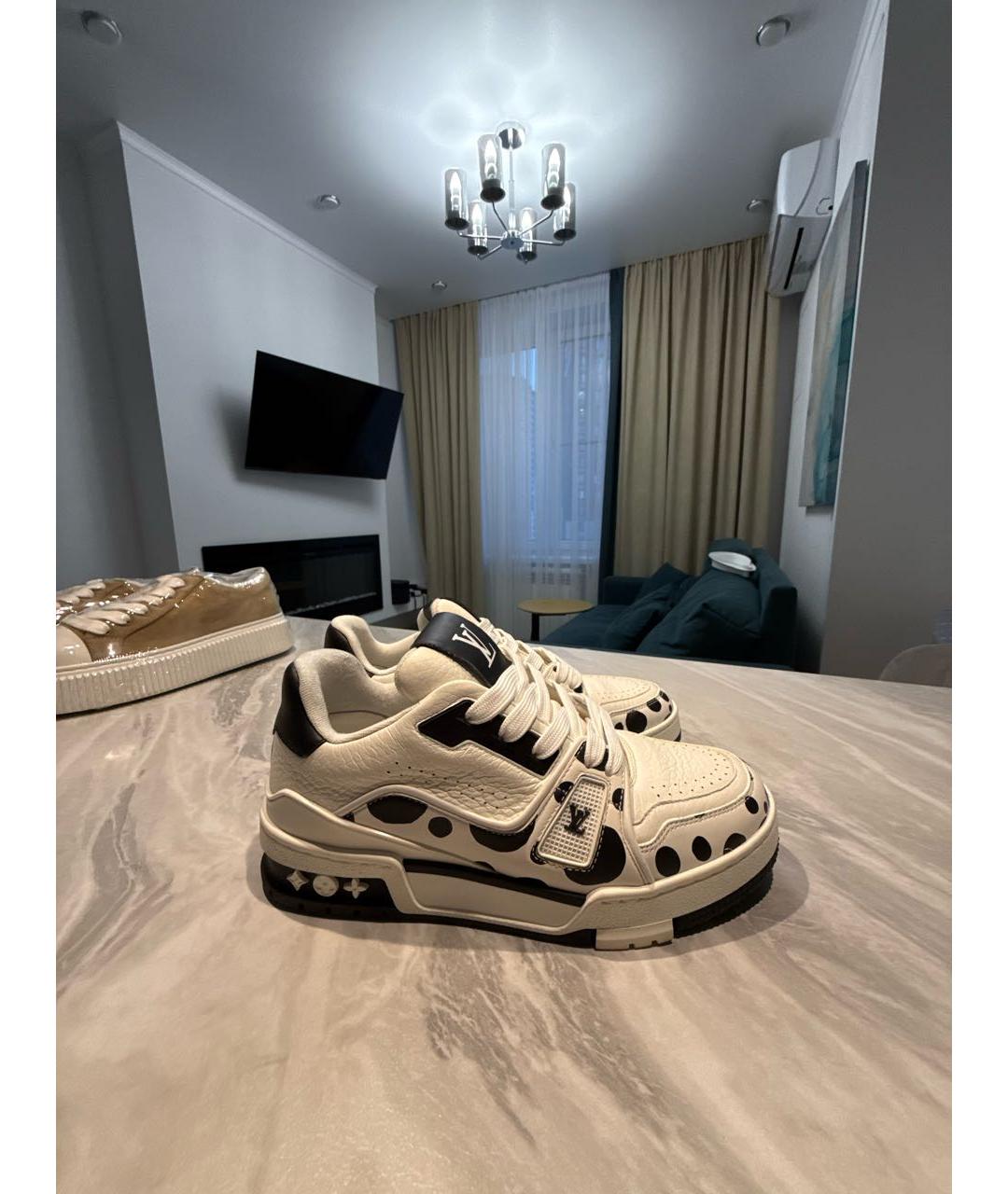 LOUIS VUITTON Белые кожаные кеды, фото 5