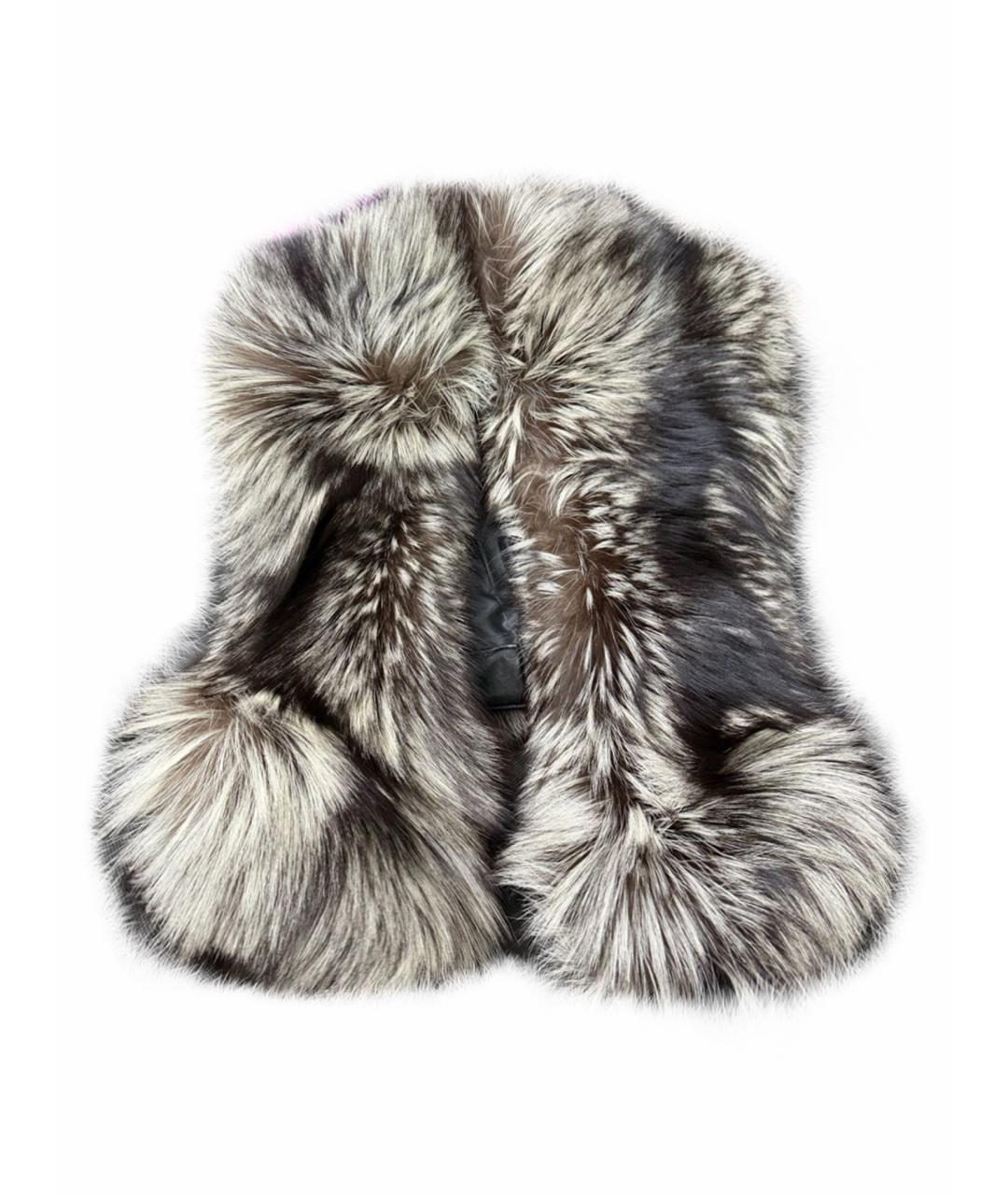 VALENTINO Серый меховой жилет, фото 1