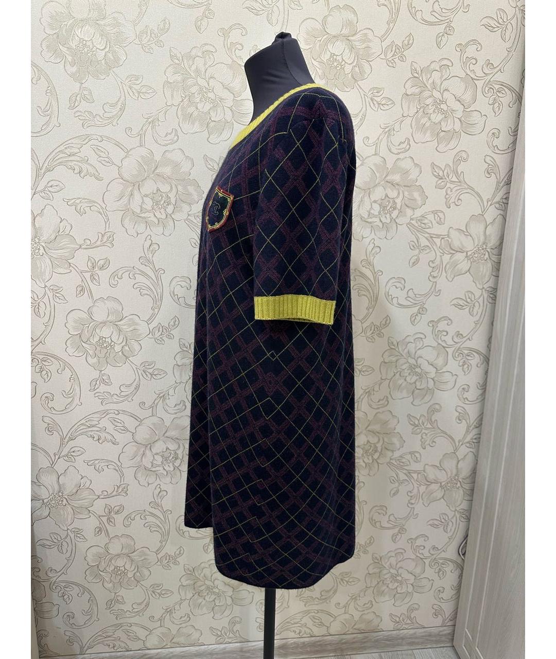 CHANEL Мульти кашемировое повседневное платье, фото 4