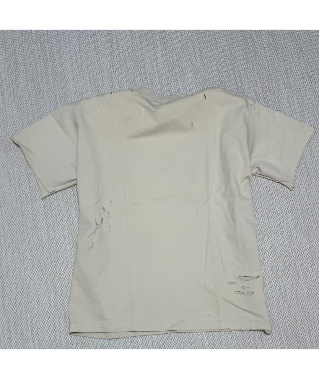 BALENCIAGA Бежевая хлопковая футболка, фото 2