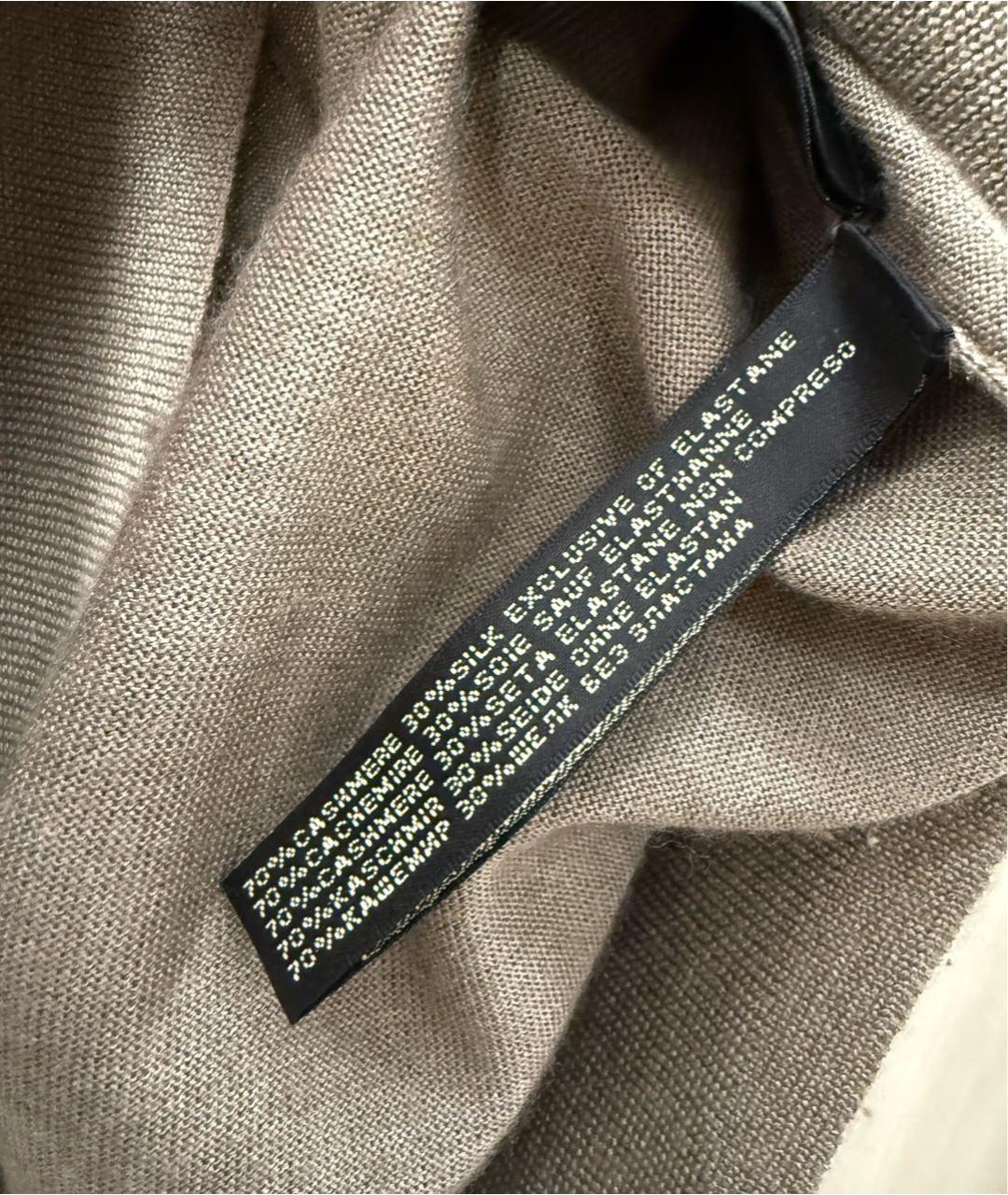 RALPH LAUREN Бежевое кашемировое повседневное платье, фото 5