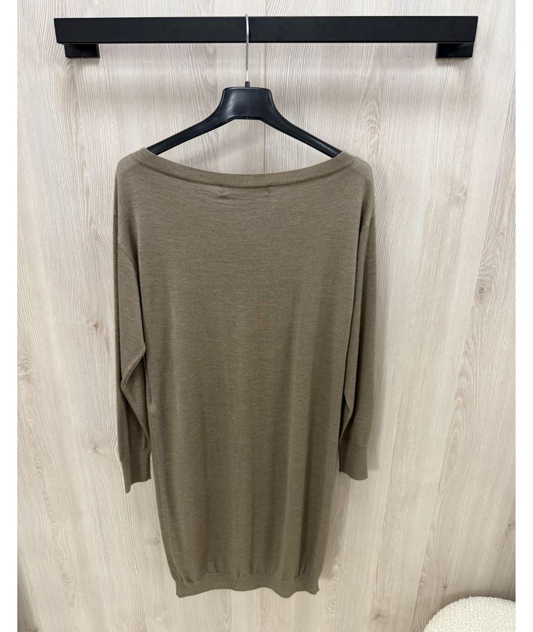 RALPH LAUREN Бежевое кашемировое повседневное платье, фото 4