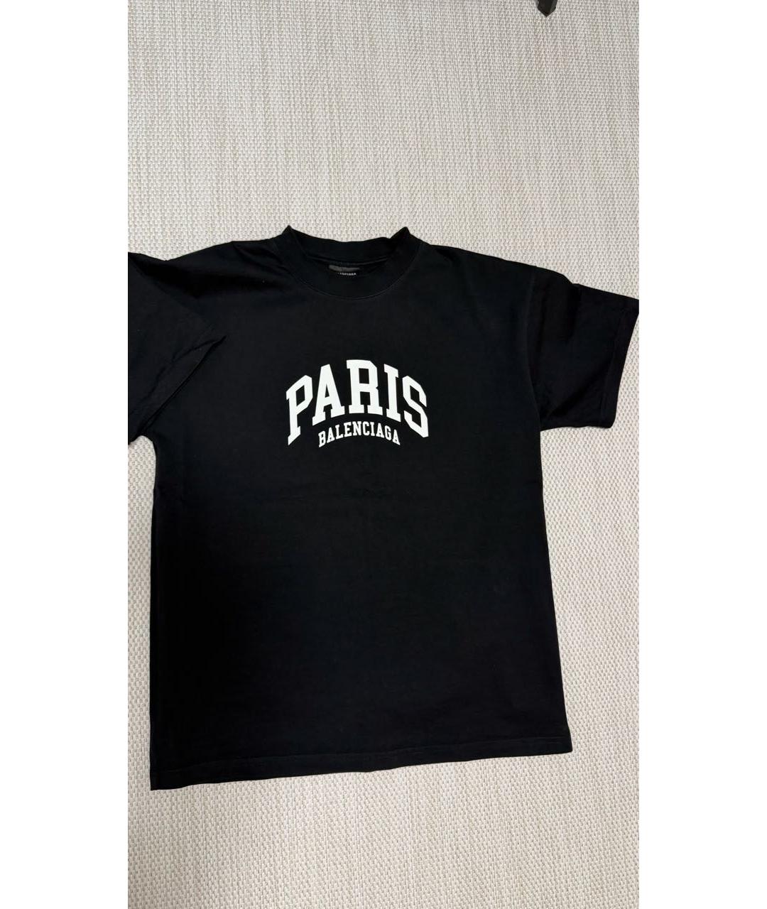 BALENCIAGA Черная хлопковая футболка, фото 5